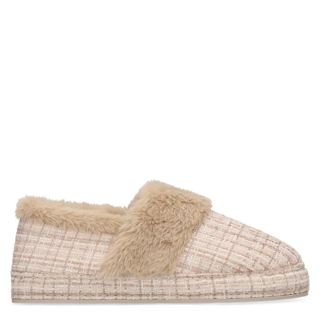 Manfield geruite pantoffels - beige