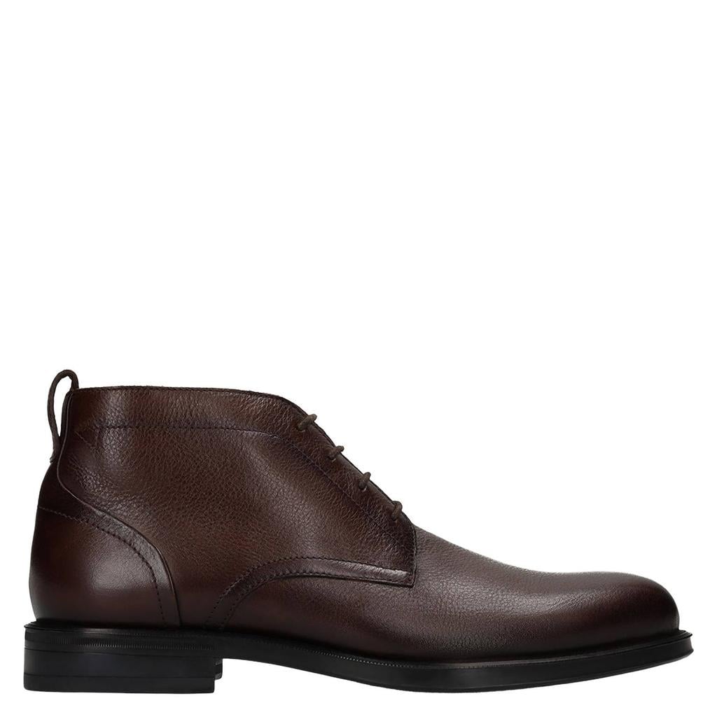 Manfield leren veterschoenen - bruin