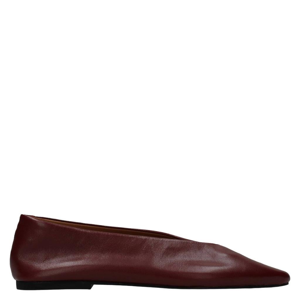 Sacha leren ballerina's - donkerrood