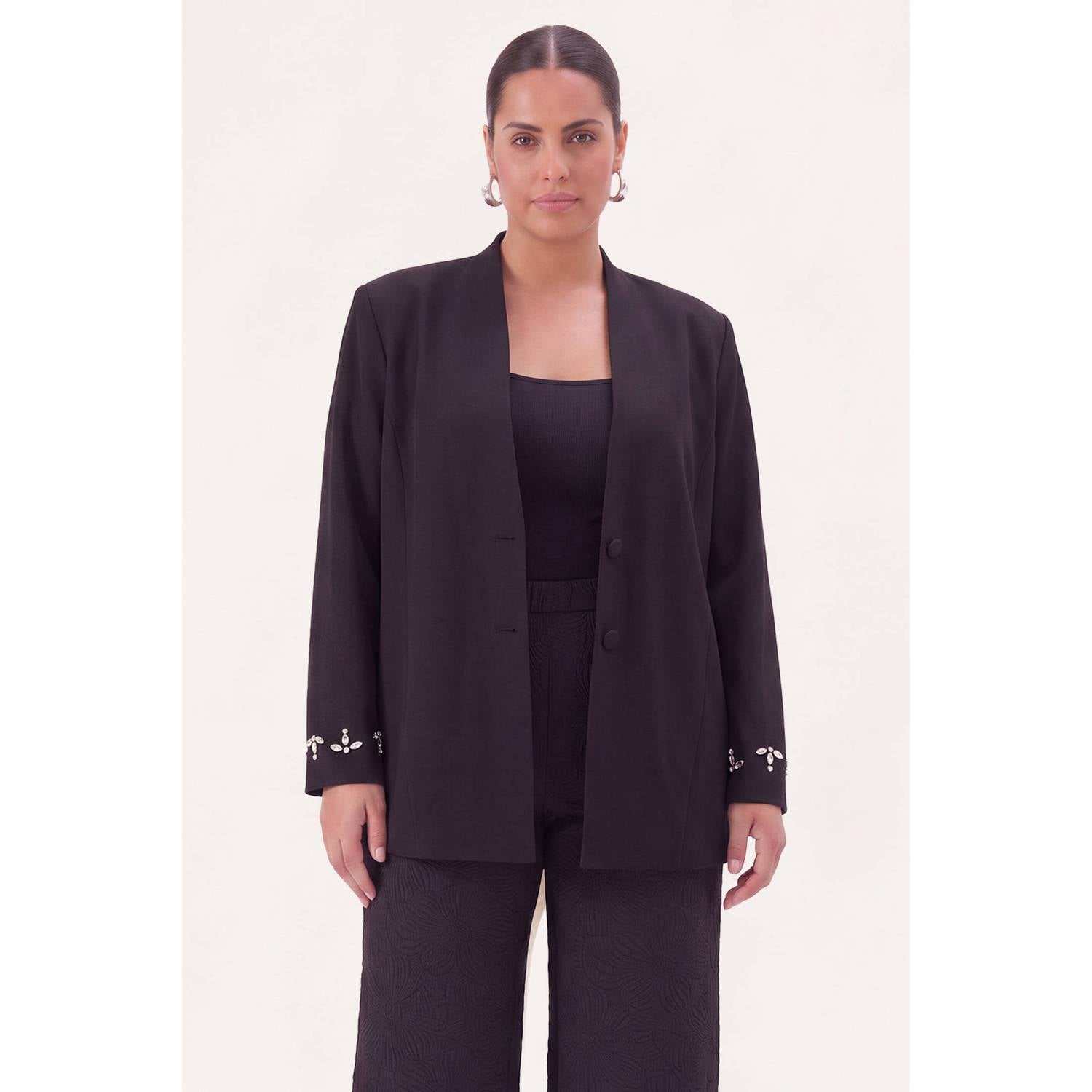 YOEK Plus Size blazer zwart
