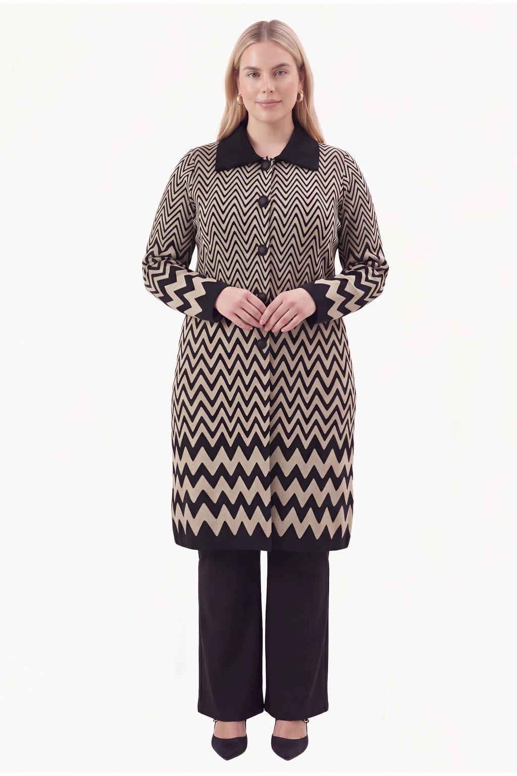 YOEK Plus Size vest - zwart/goud