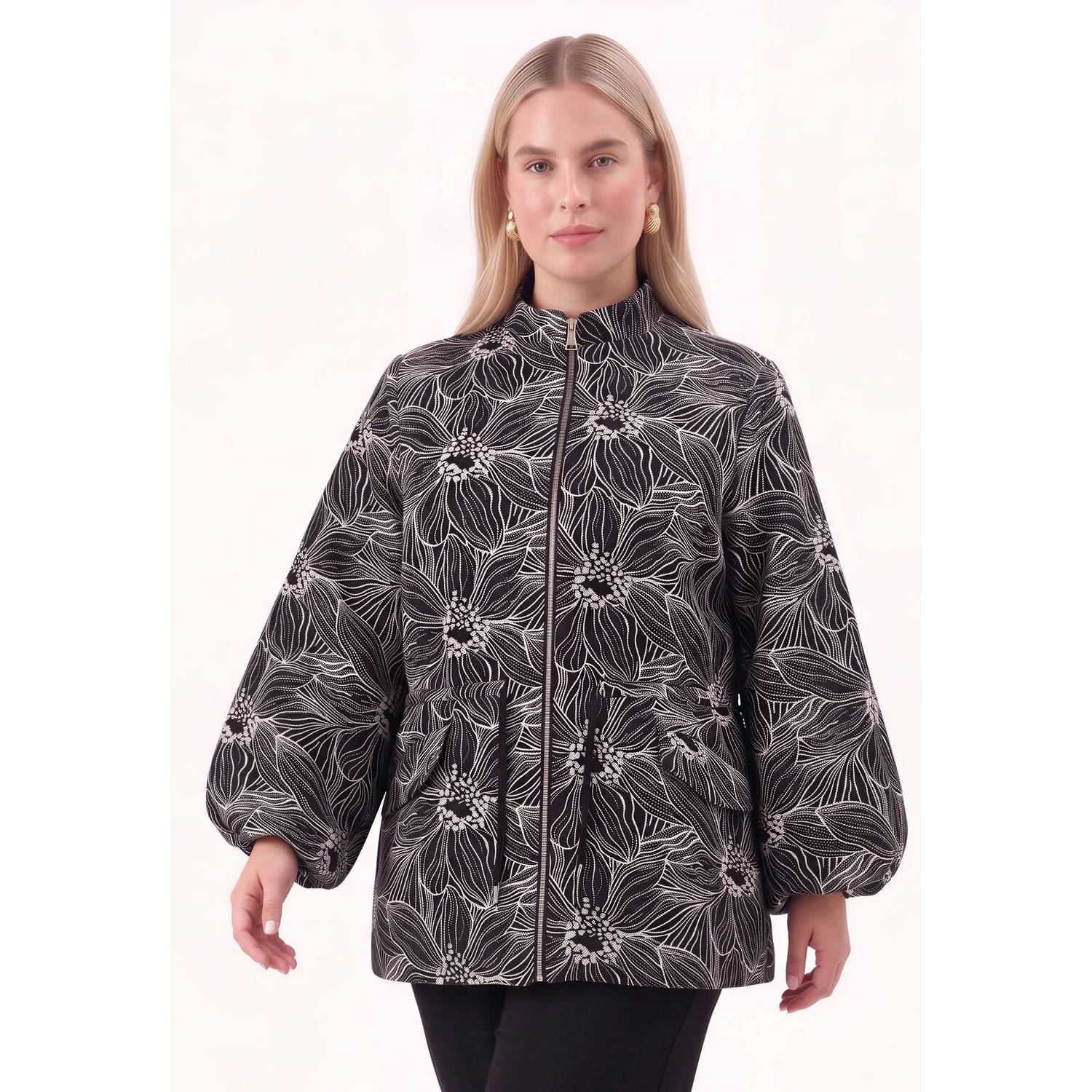 YOEK Plus Size katoenen jas zwart