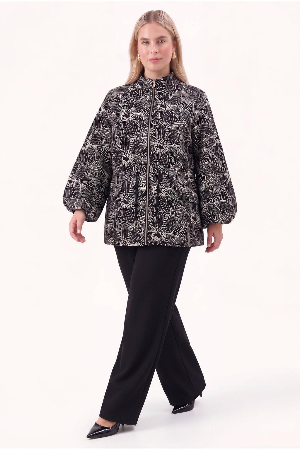 YOEK Plus Size jas - zwart