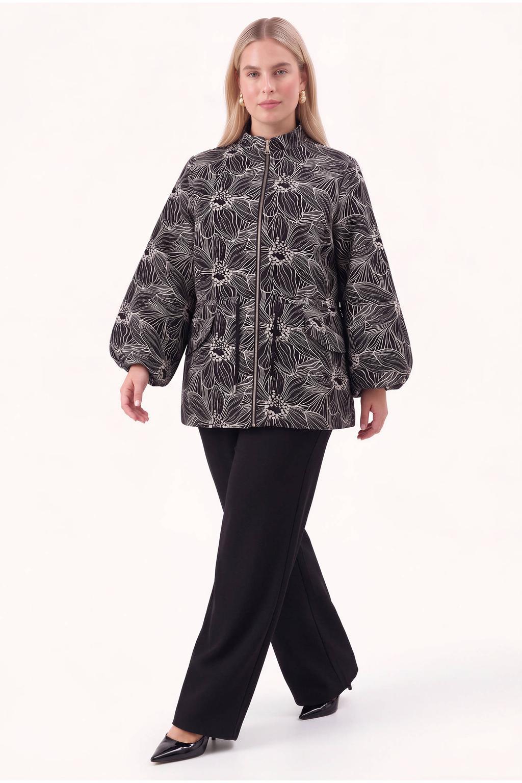 YOEK Plus Size katoenen jas - zwart