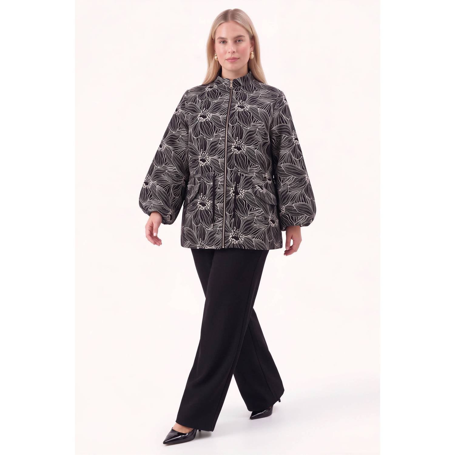 YOEK Plus Size katoenen jas zwart