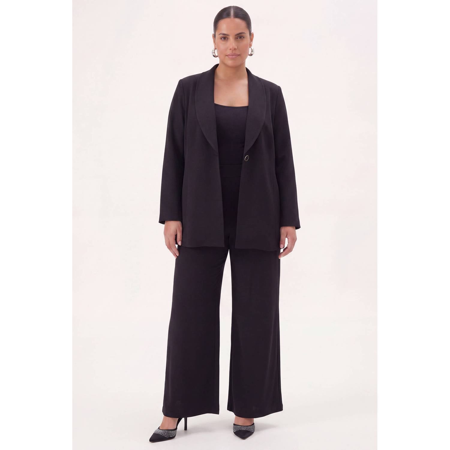 YOEK Plus Size blazer zwart