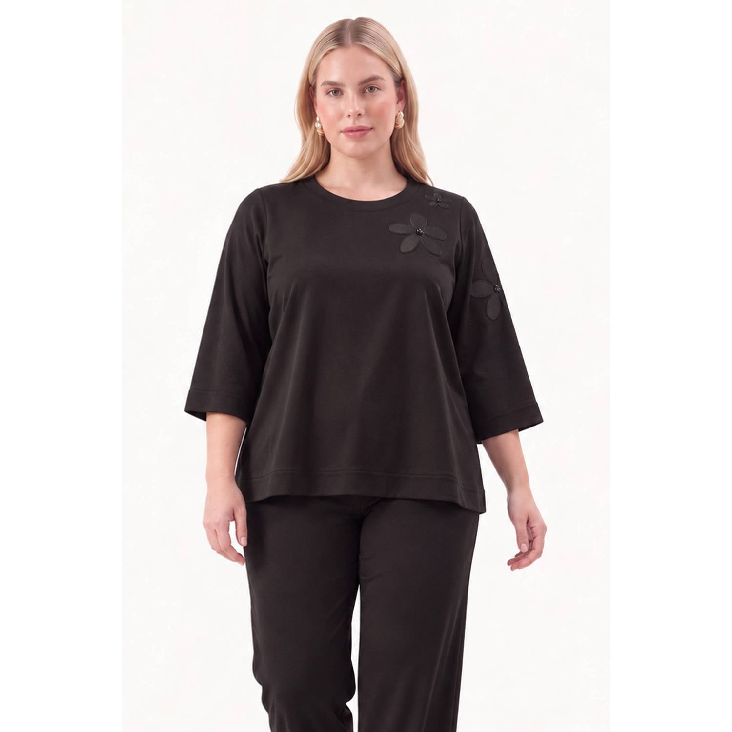YOEK Plus Size top zwart