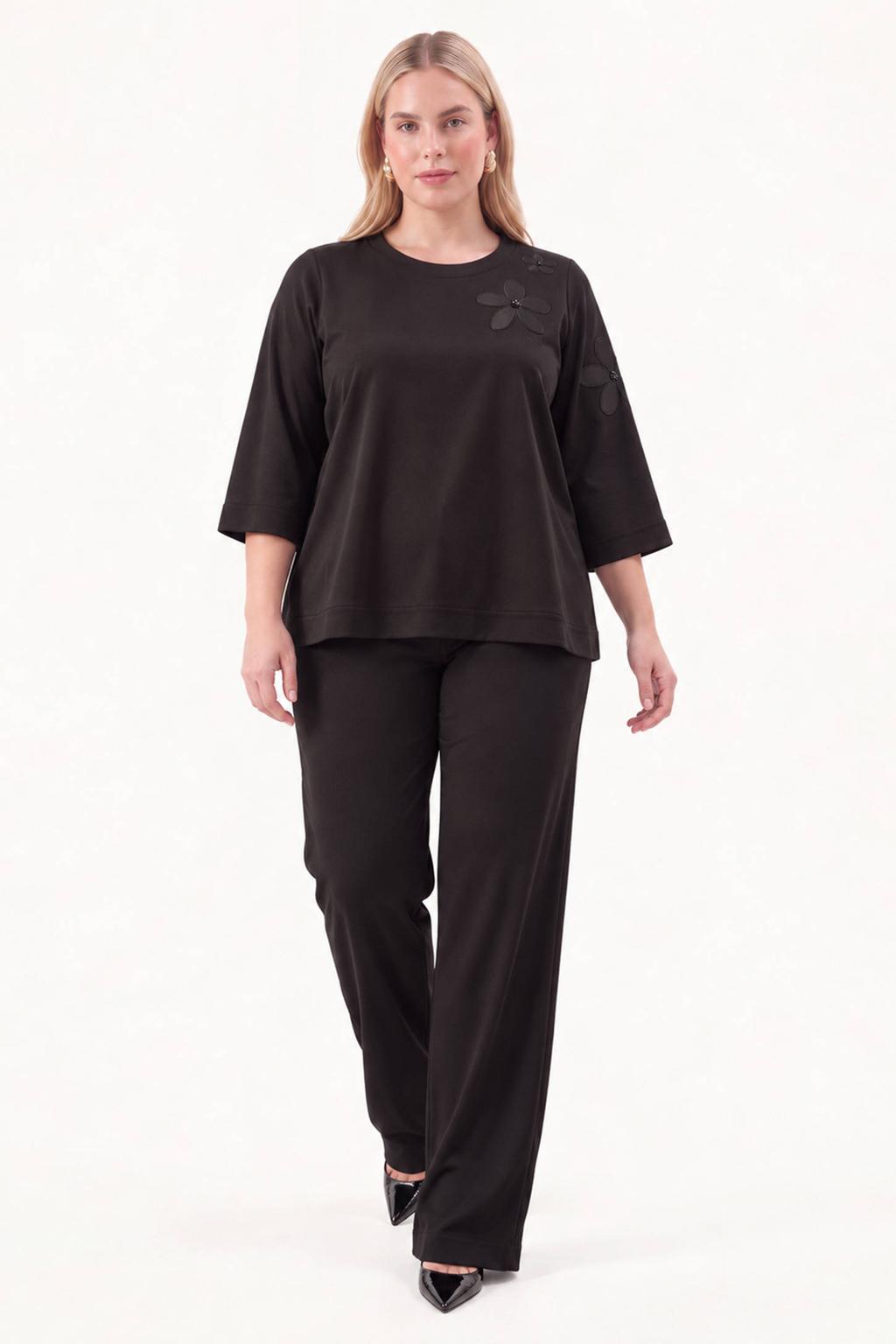 YOEK Plus Size top - zwart