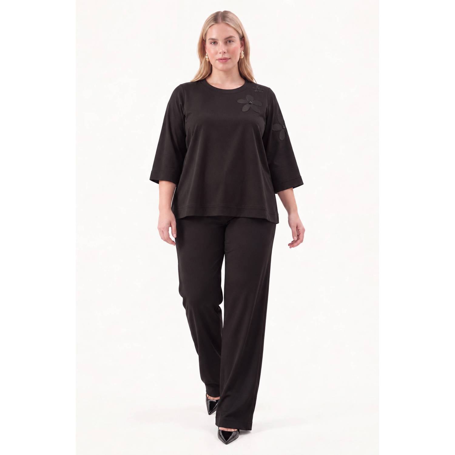 YOEK Plus Size top zwart