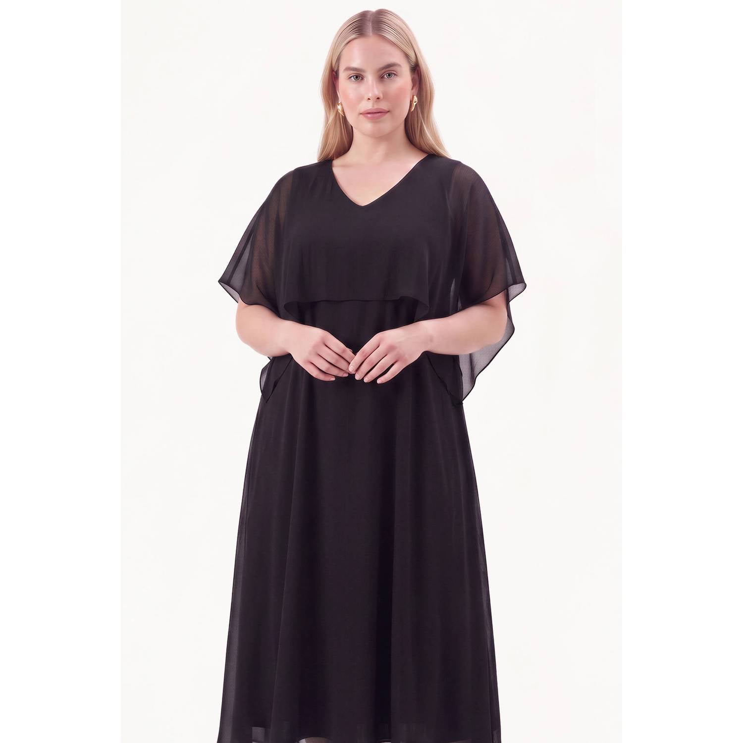 YOEK Plus Size jurk zwart
