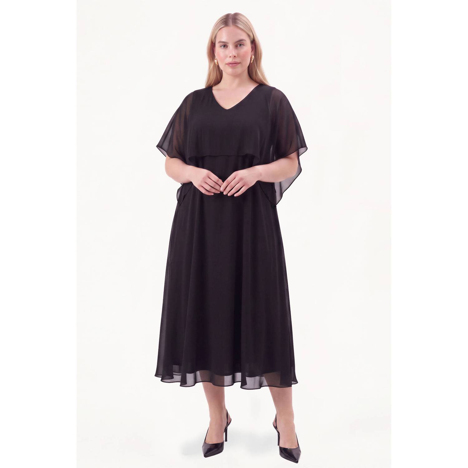 YOEK Plus Size jurk zwart