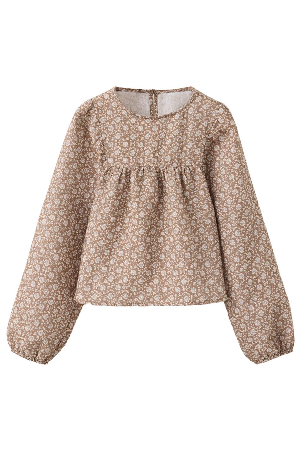 Mango Kids gebloemde blousetop - lichtbeige