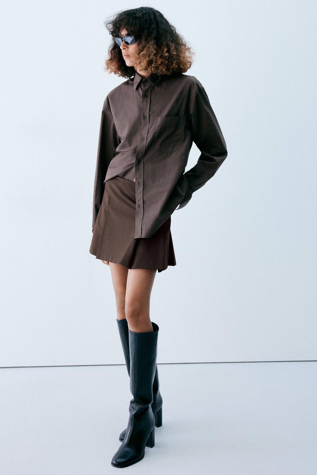 Mango mini rok - bruin
