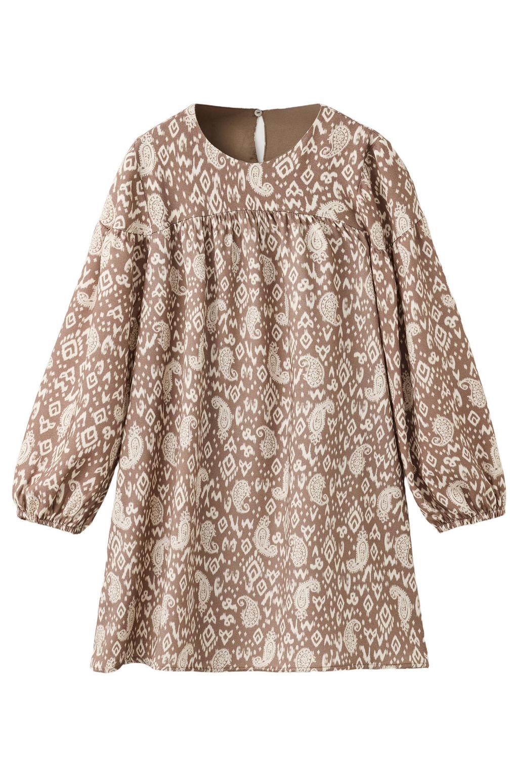 Mango Kids korte bohemian jurk met paisley - lichtbeige