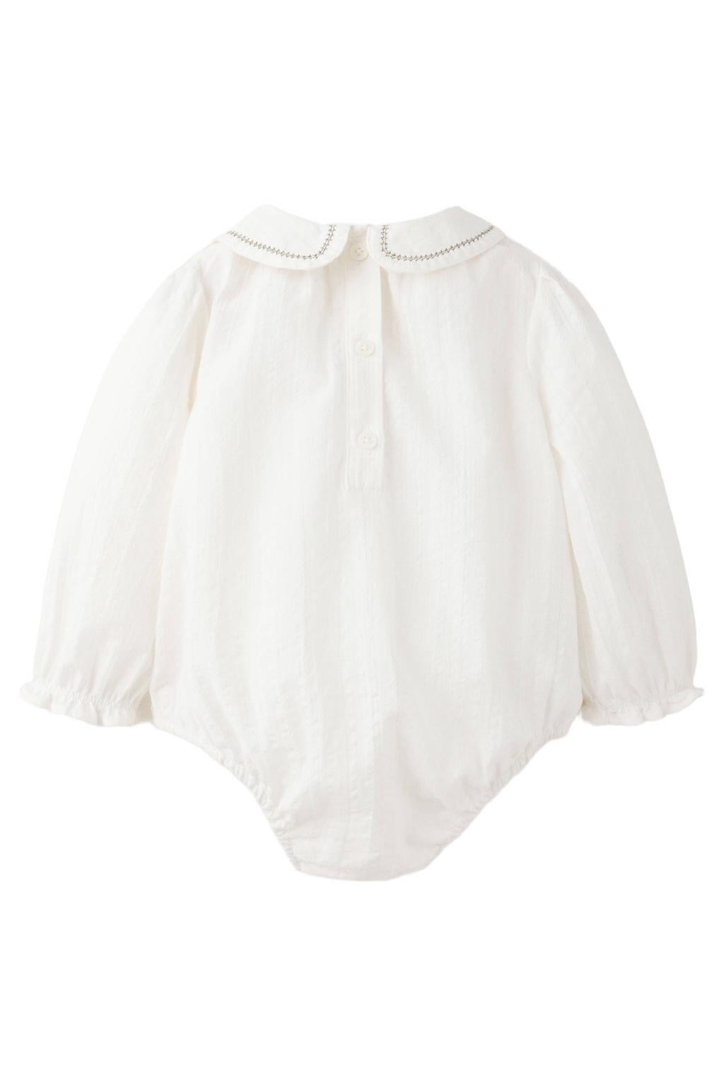 Mango Kids katoenen romper - naturel wit