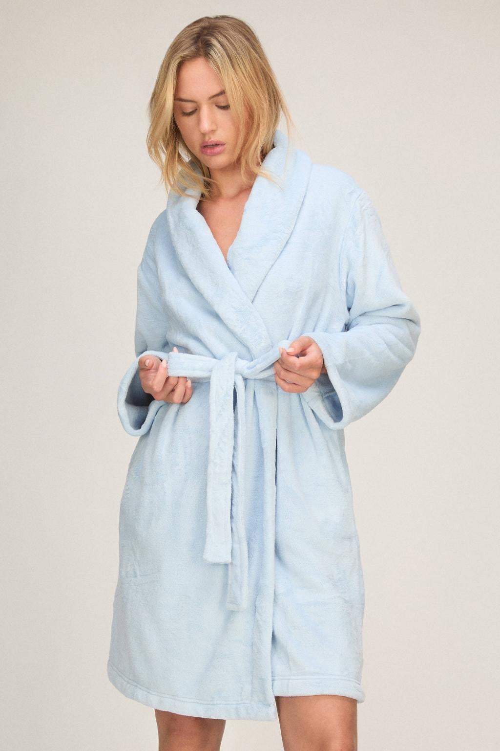 Hunkemöller fleece badjas - lichtblauw