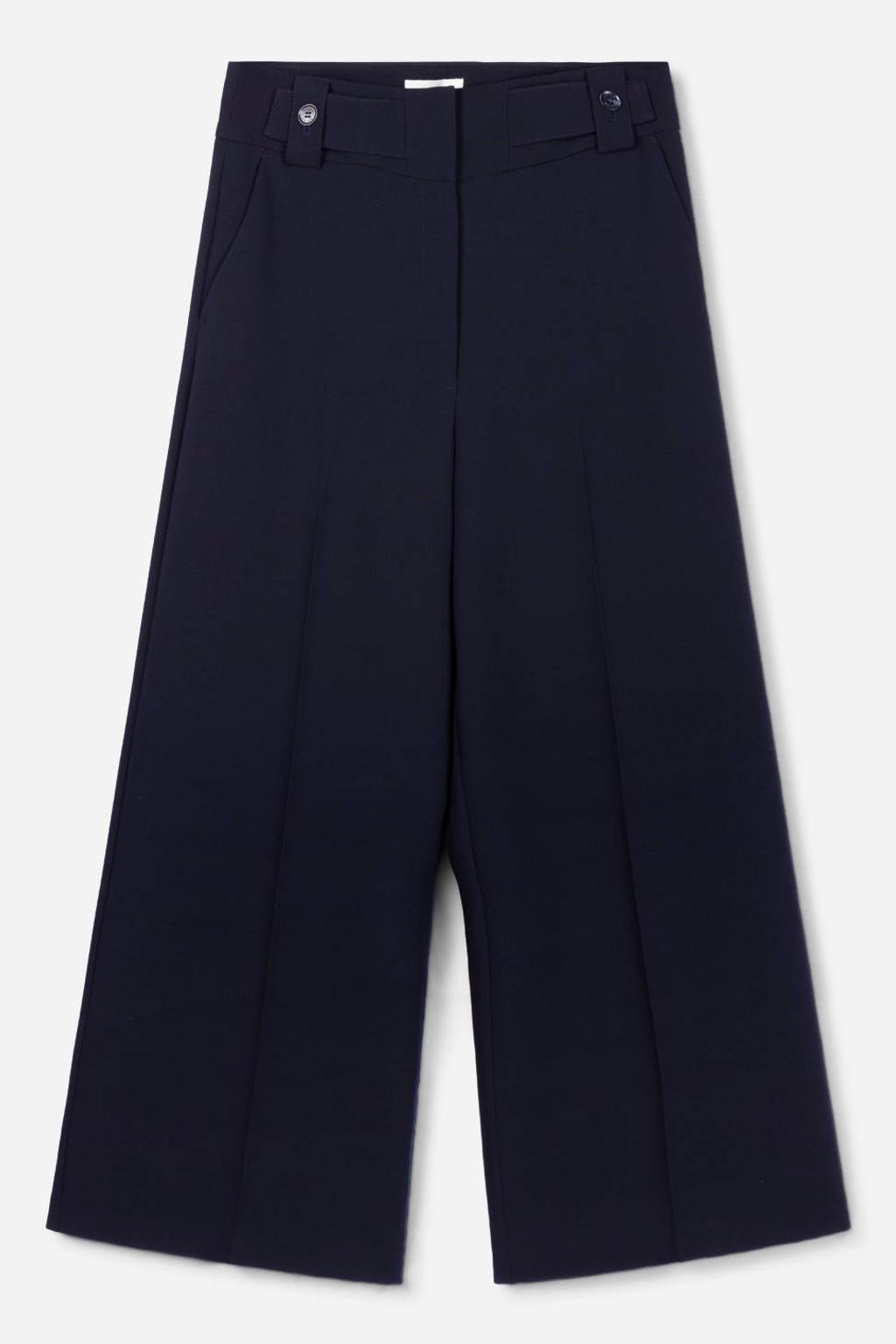 Aaiko wide leg broek - donkerblauw