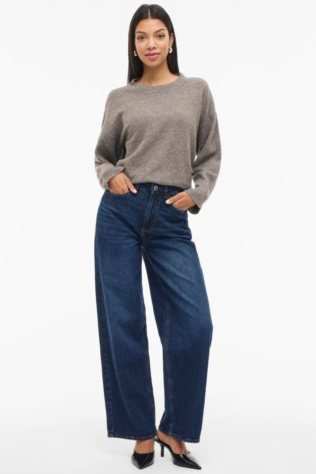 VILA wide leg jeans - donkerblauw