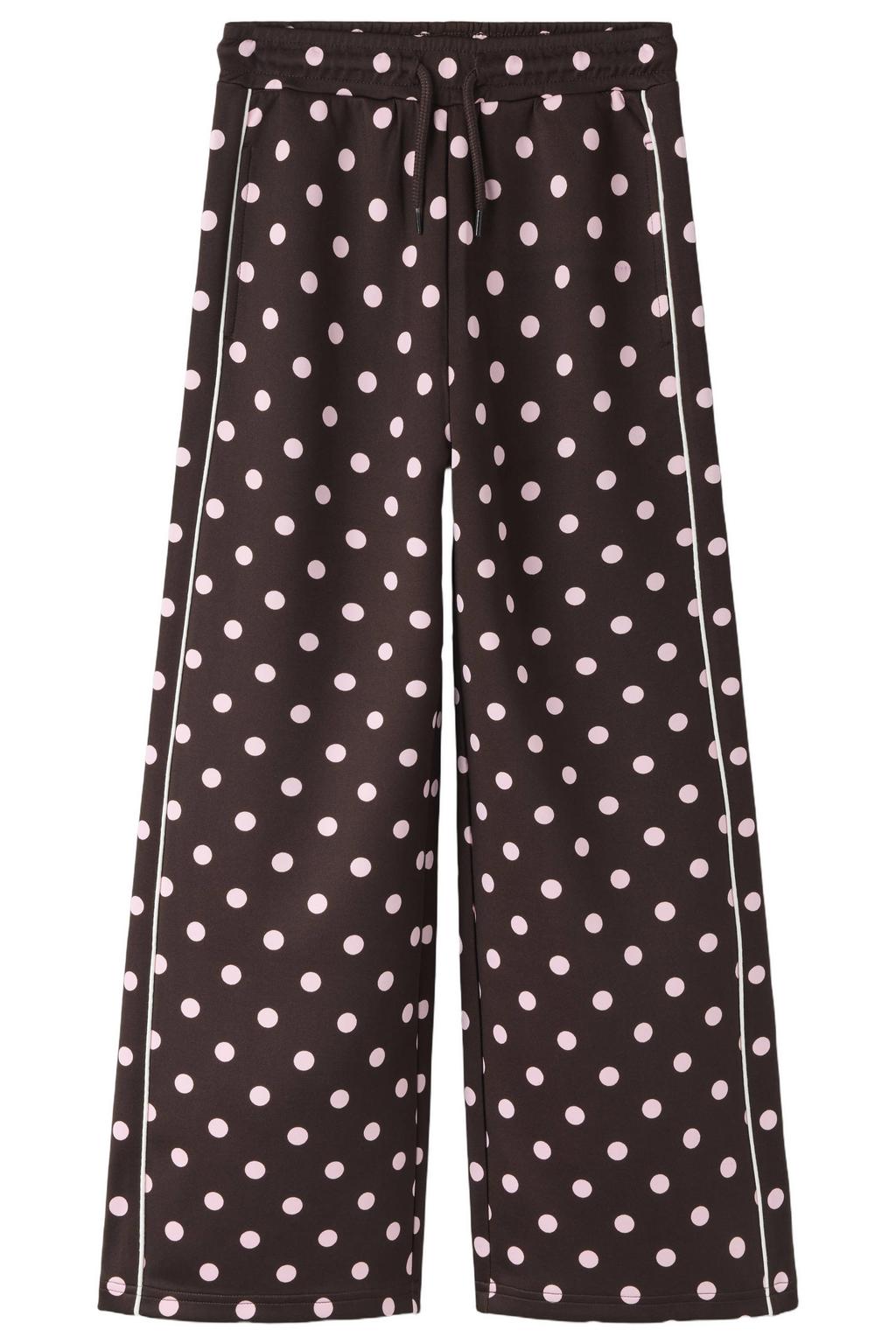 NAME IT KIDS sweatpants met stippen - donkerbruin