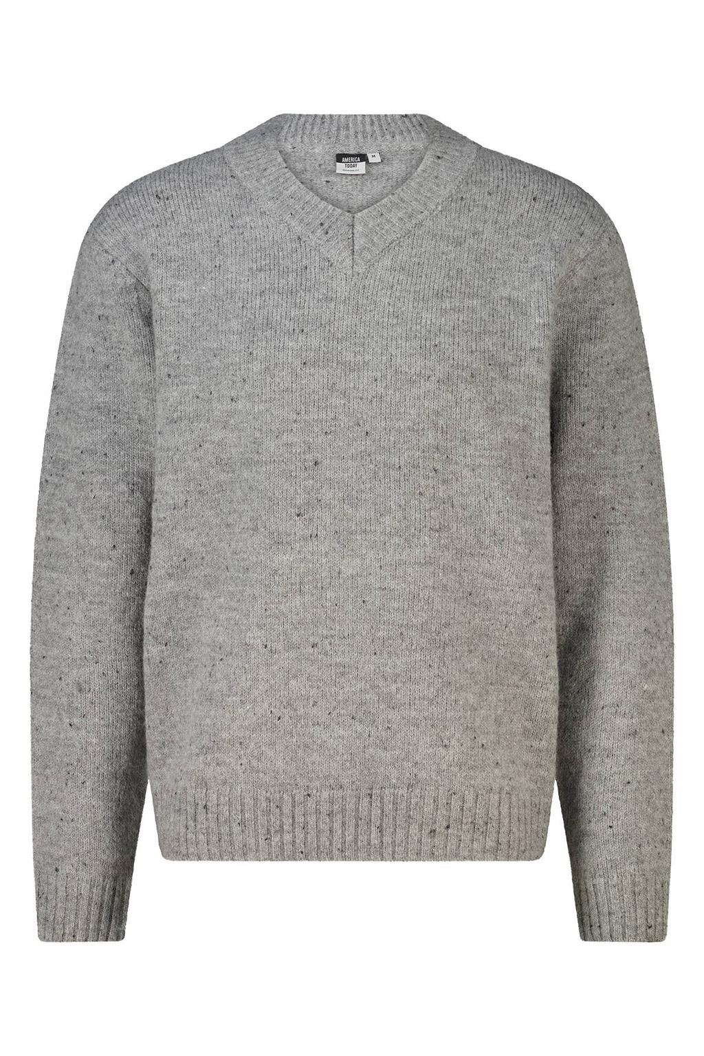 America Today relaxed fit gebreide trui met wol - mid grey