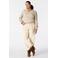 MS Mode gebreide trui met ruches - beige