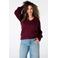 MS Mode gebreide trui met ajourdetails - donkerrood