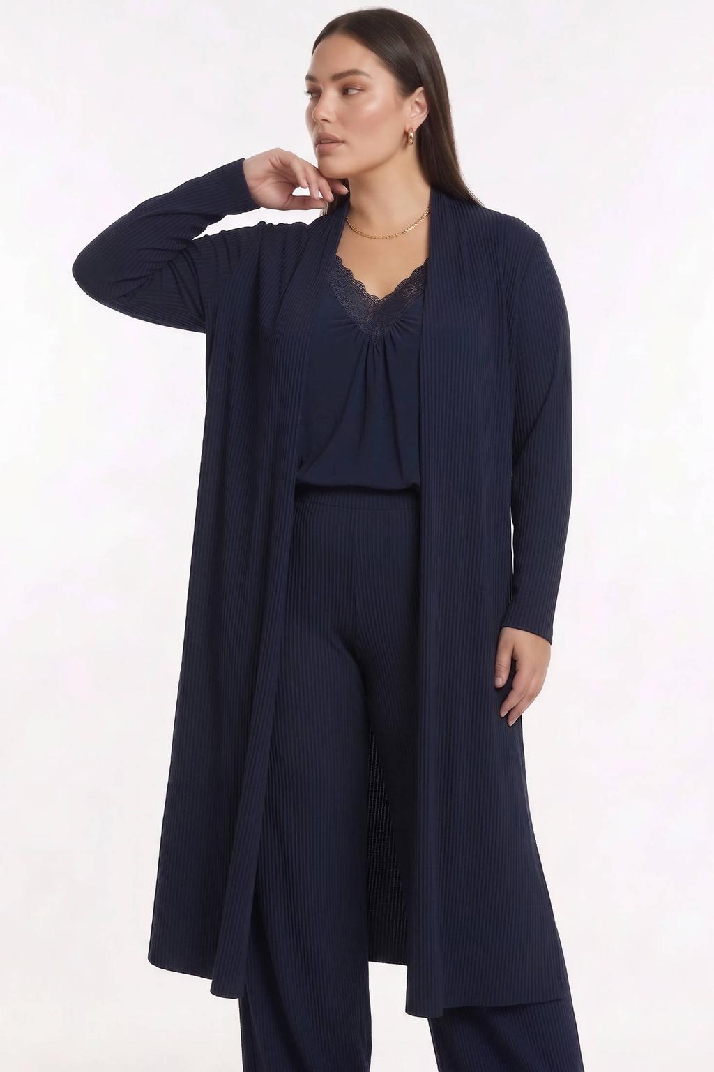 YOEK Plus Size vest - blauw