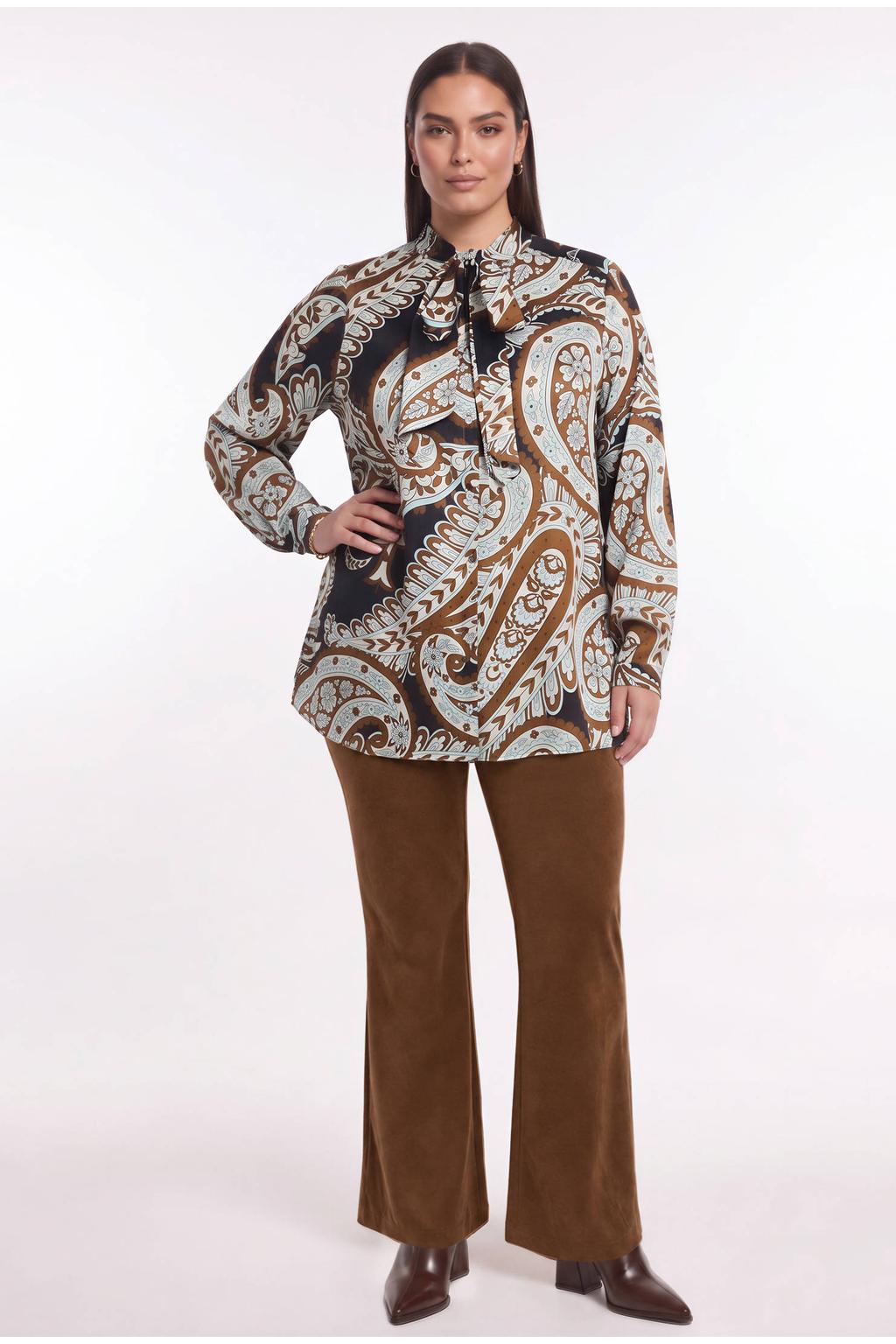 YOEK Plus Size blouse - blauw