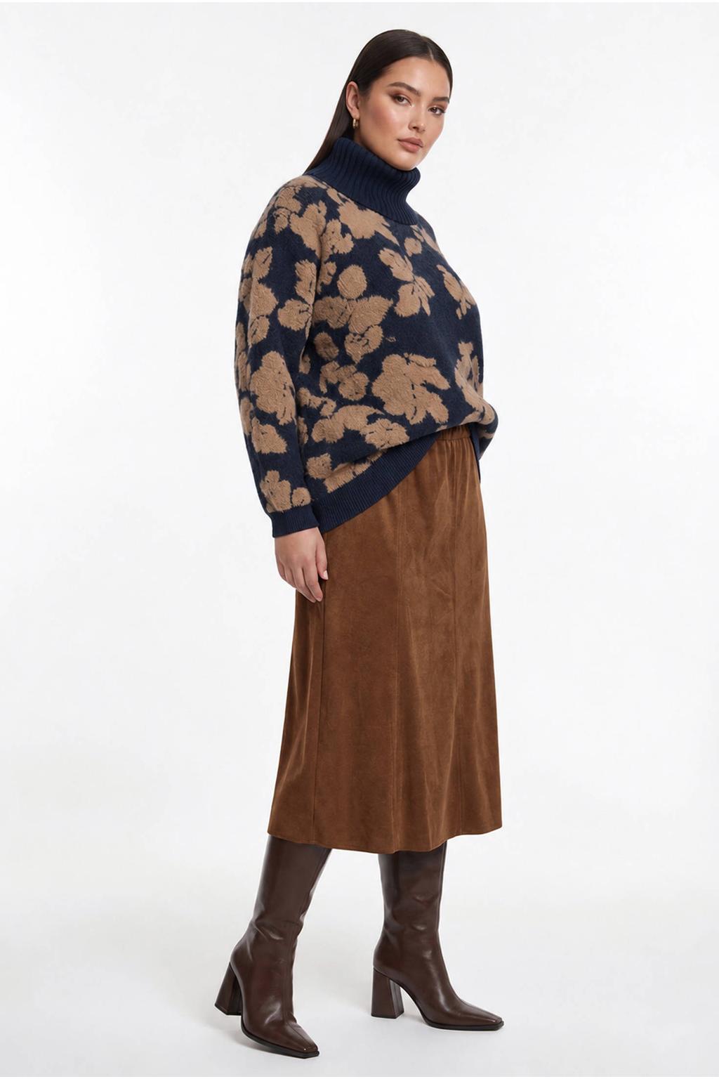 YOEK Plus Size rok - terra