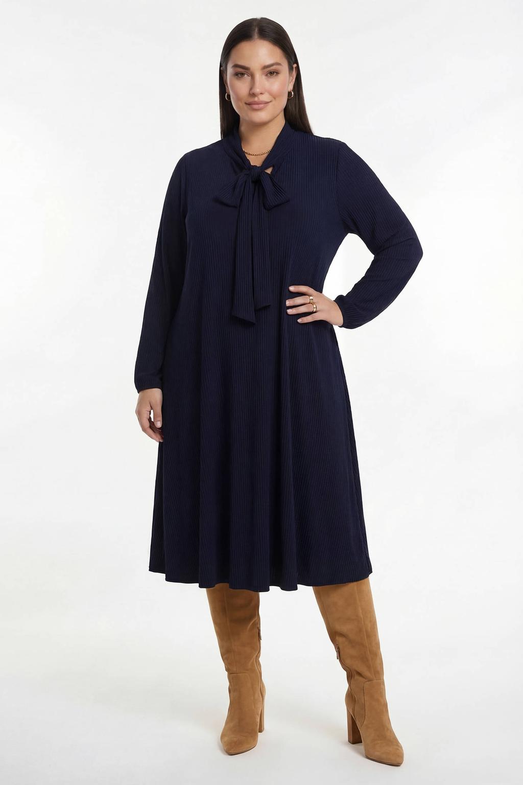 YOEK Plus Size jurk - blauw