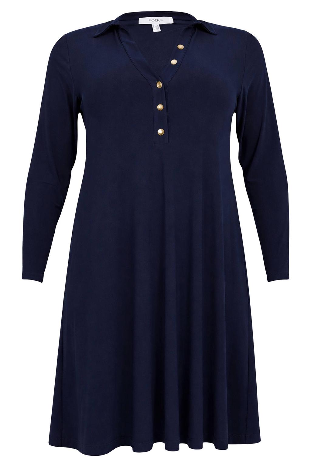 YOEK Plus Size jurk - blauw