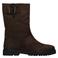 Manfield leren enkelboots met profielzool - bruin