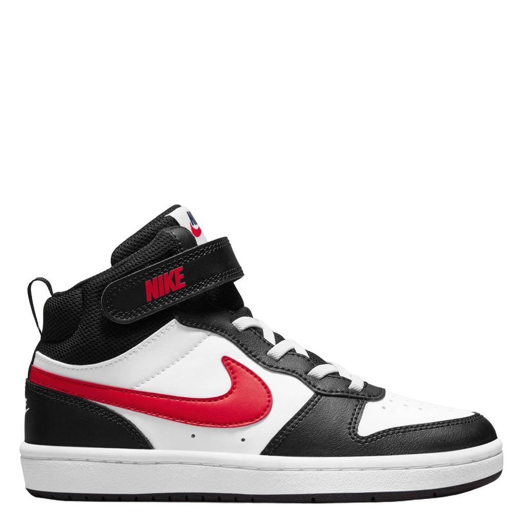 Nike Court Borough Mid 2 leren sneakers - wit/rood/zwart