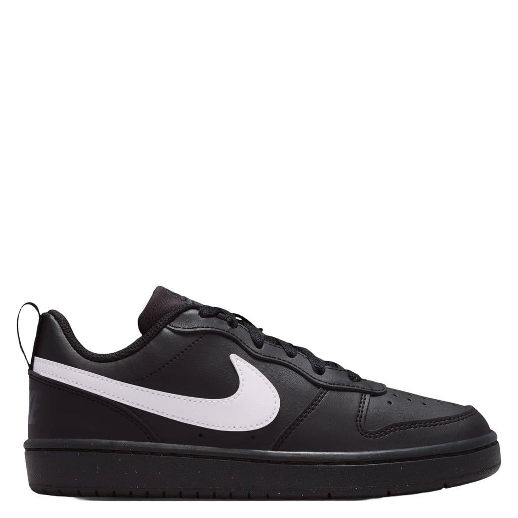 Zwart en witte jongens en meisjes Nike Court Borough Low Recraft sneakers - van imitatieleer/voering: mesh/voetbed: eva met veters