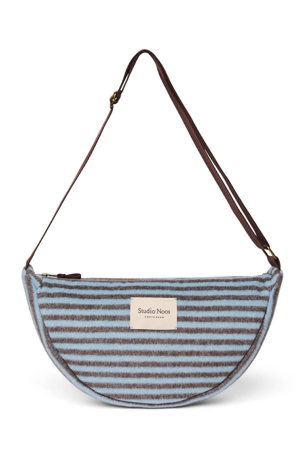 Studio Noos crossbody tas Stripy Wool Adult Fanny blauw/bruin