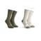 Rogelli 2-Pack Merino Wol Winter Fietssokken - Legergroen/Taupe