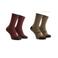 Rogelli 2-Pack Merino Wol Winter Fietssokken - Bordeaux/Bruin
