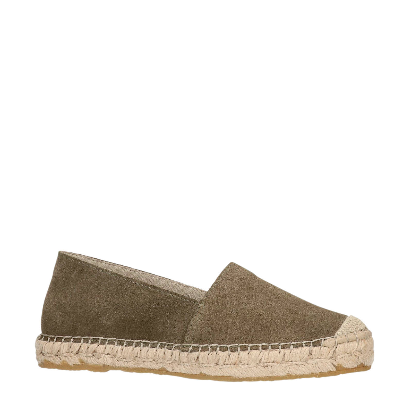 Manfield suède espadrilles groen | wehkamp