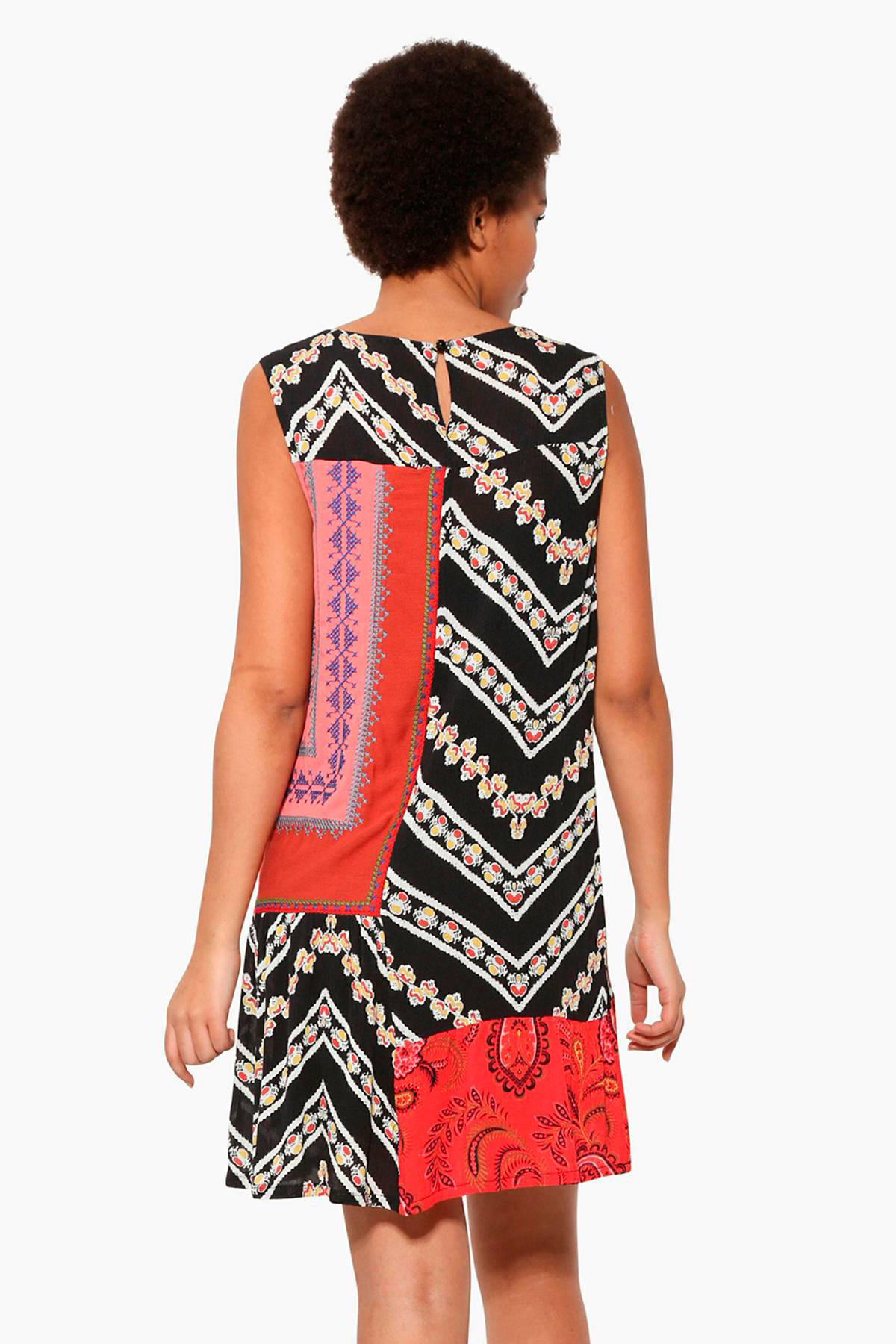 Desigual gebloemde jurk wit/ roze/ blauw