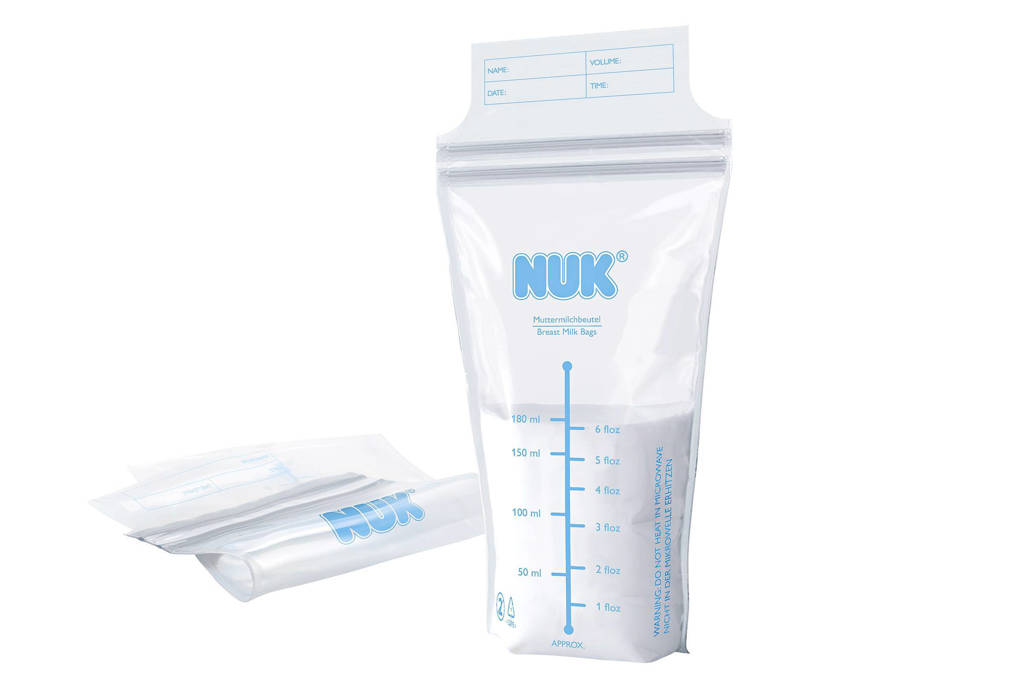 NUK 25 bewaarzakjes voor moedermelk, Transparant