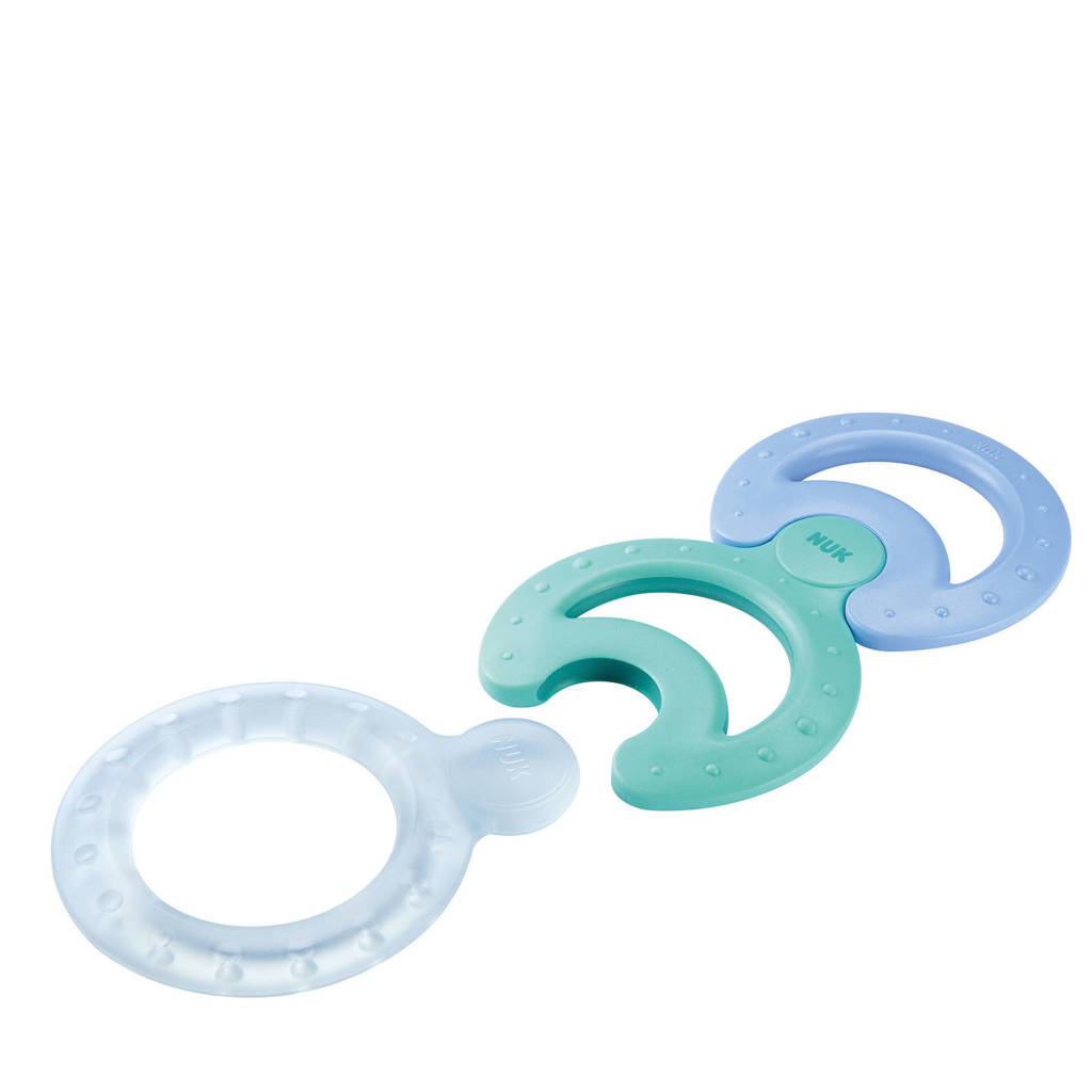 NUK bijtringen (set van 3), Blauw