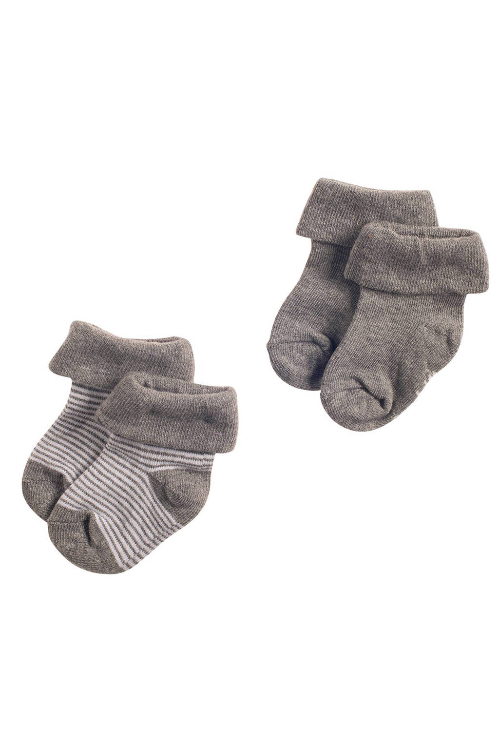 Noppies newborn baby sokken - set van 2 grijs, Grijs melange