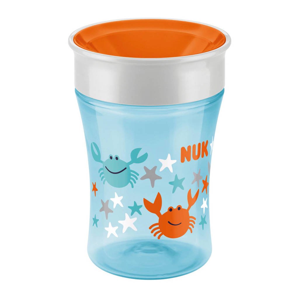 NUK Magic Cup drinkbeker 250 ml lichtblauw/oranje, Lichtblauw