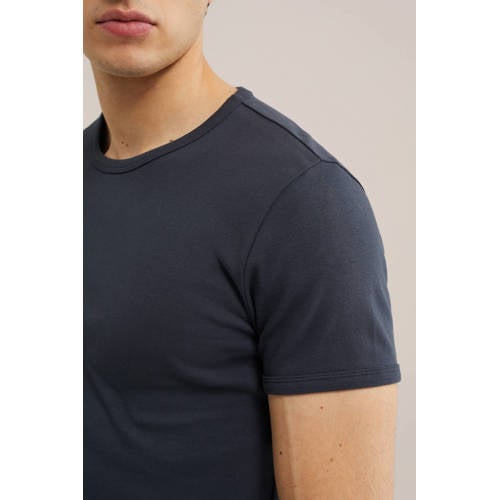 WE Fundamentals slim fit T-shirt donkerblauw afbeelding