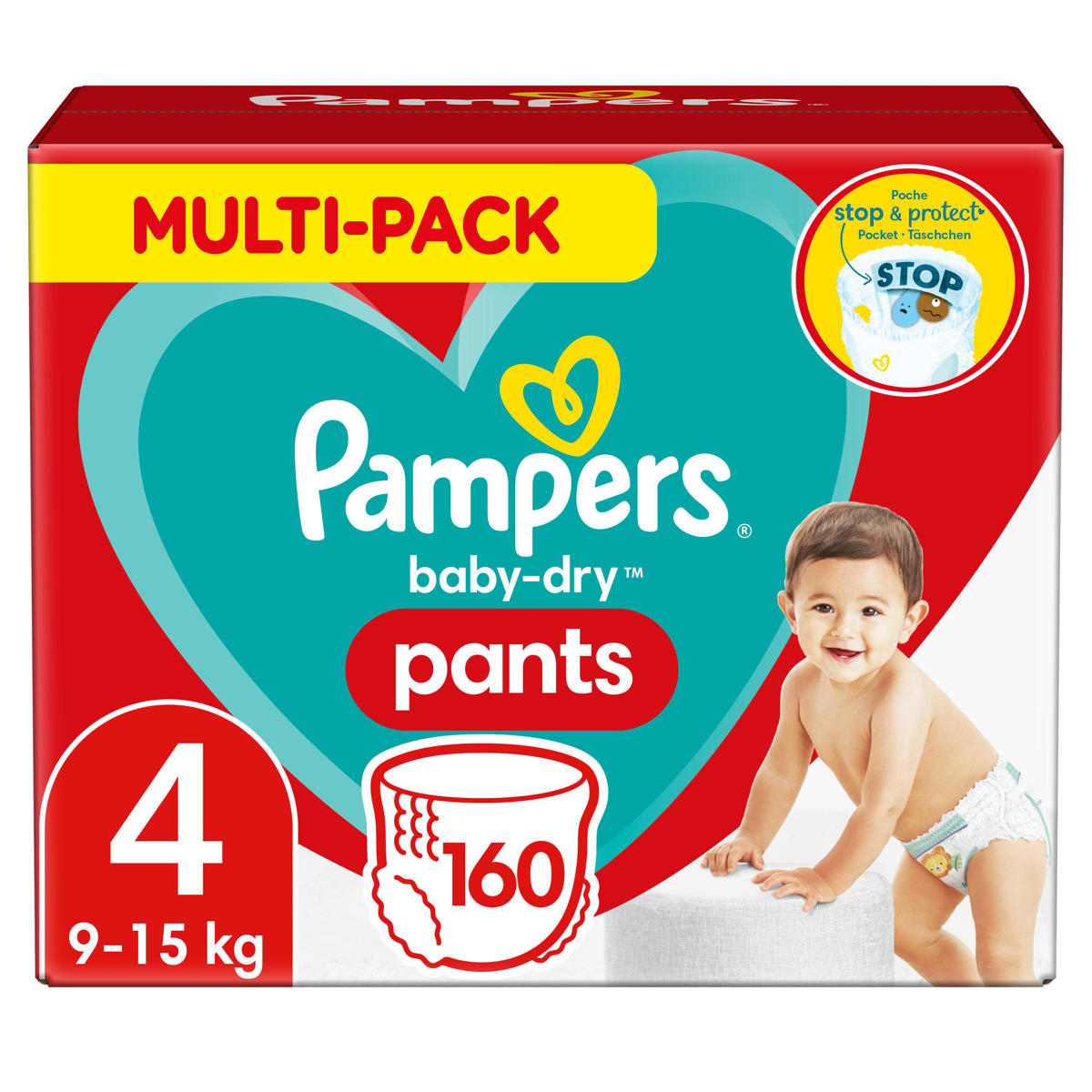 Pampers Baby-Dry Pants Luierbroekjes - 4 (9-15 kg) - 160 Multi-Pack wehkamp