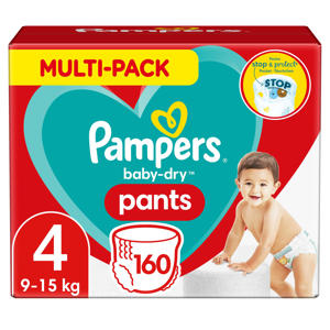 Wehkamp Pampers Baby-Dry Pants Pampers Baby-Dry Pantsmaandbox maat 4 (9-15 kg) - 160 luierbroekjes aanbieding