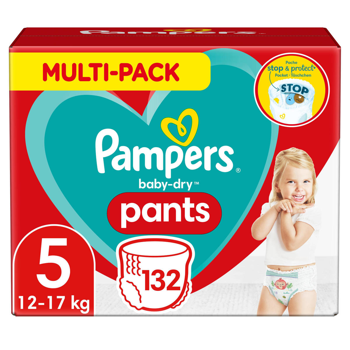 Pampers Baby-Dry Pants Luierbroekjes - Maat 5 (12-17 kg) - 132 stuks - Multi-Pack wehkamp