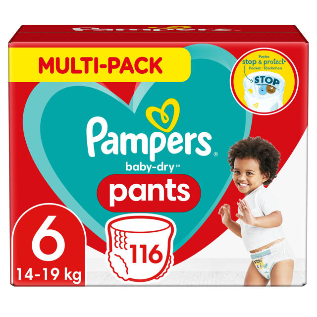 motor Relatief binnen Pampers Baby-Dry Pants Luierbroekjes - Maat 6 (14-19 kg) - 116 stuks -  Multi-Pack | wehkamp