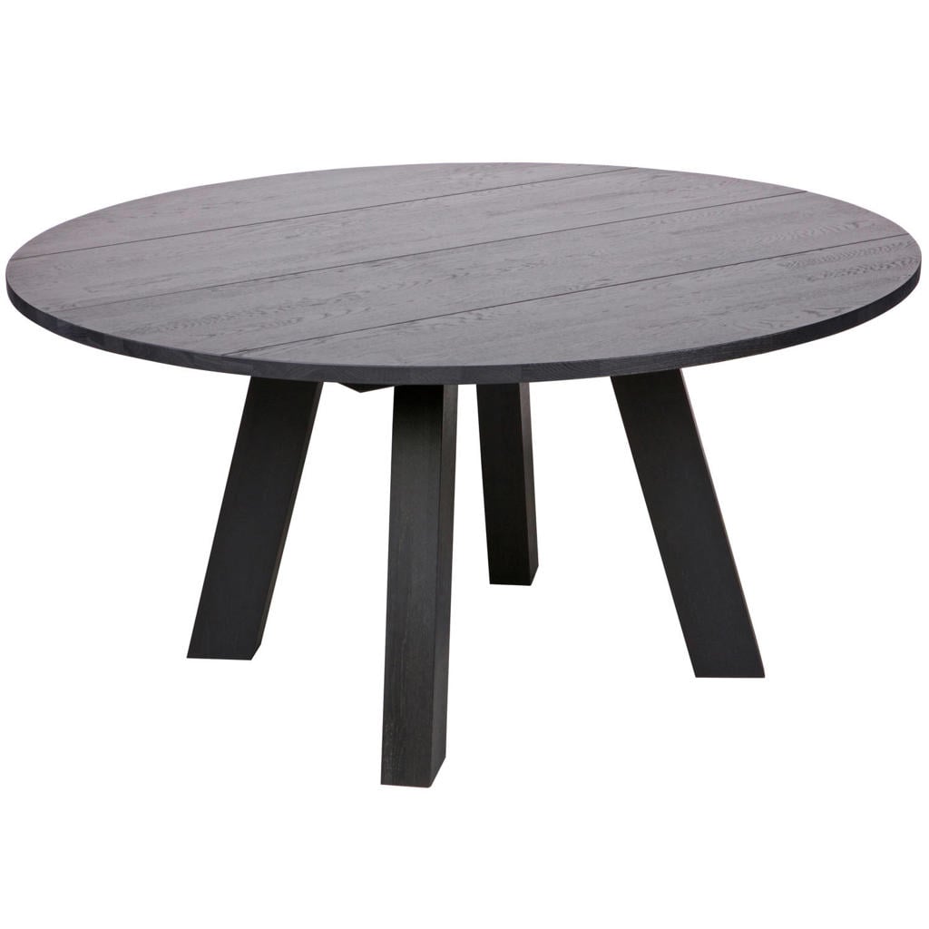 WOOOD Rhonda Eetkamertafel XL - Eiken - Blacknight - Ø150 cm