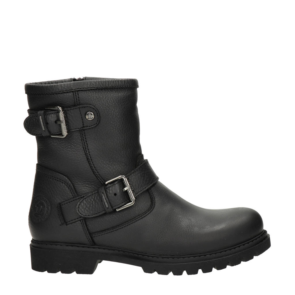 Panama Jack Felina Igloo gevoerde leren bikerboots zwart wehkamp